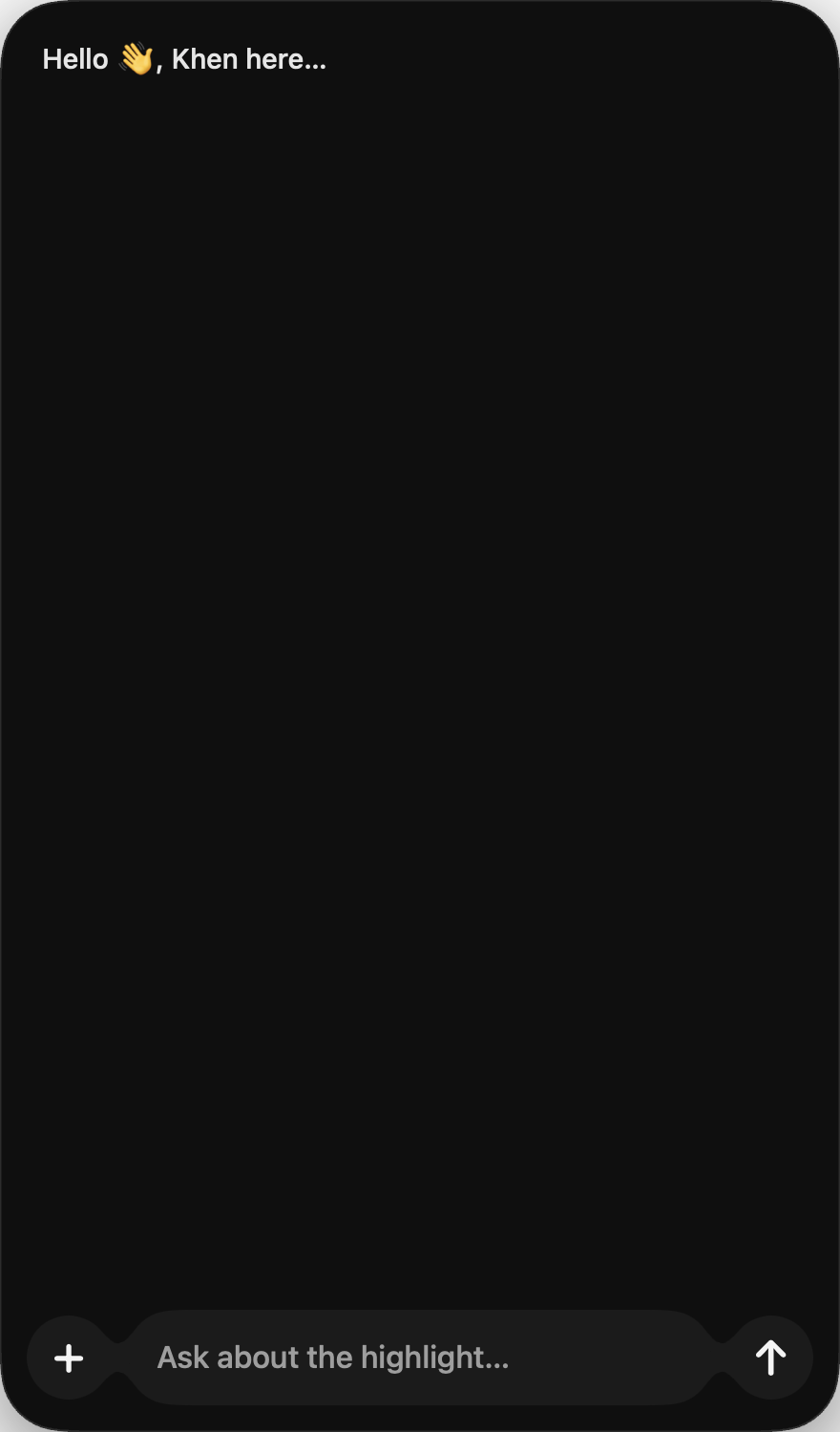 Khen — dark theme glass view
